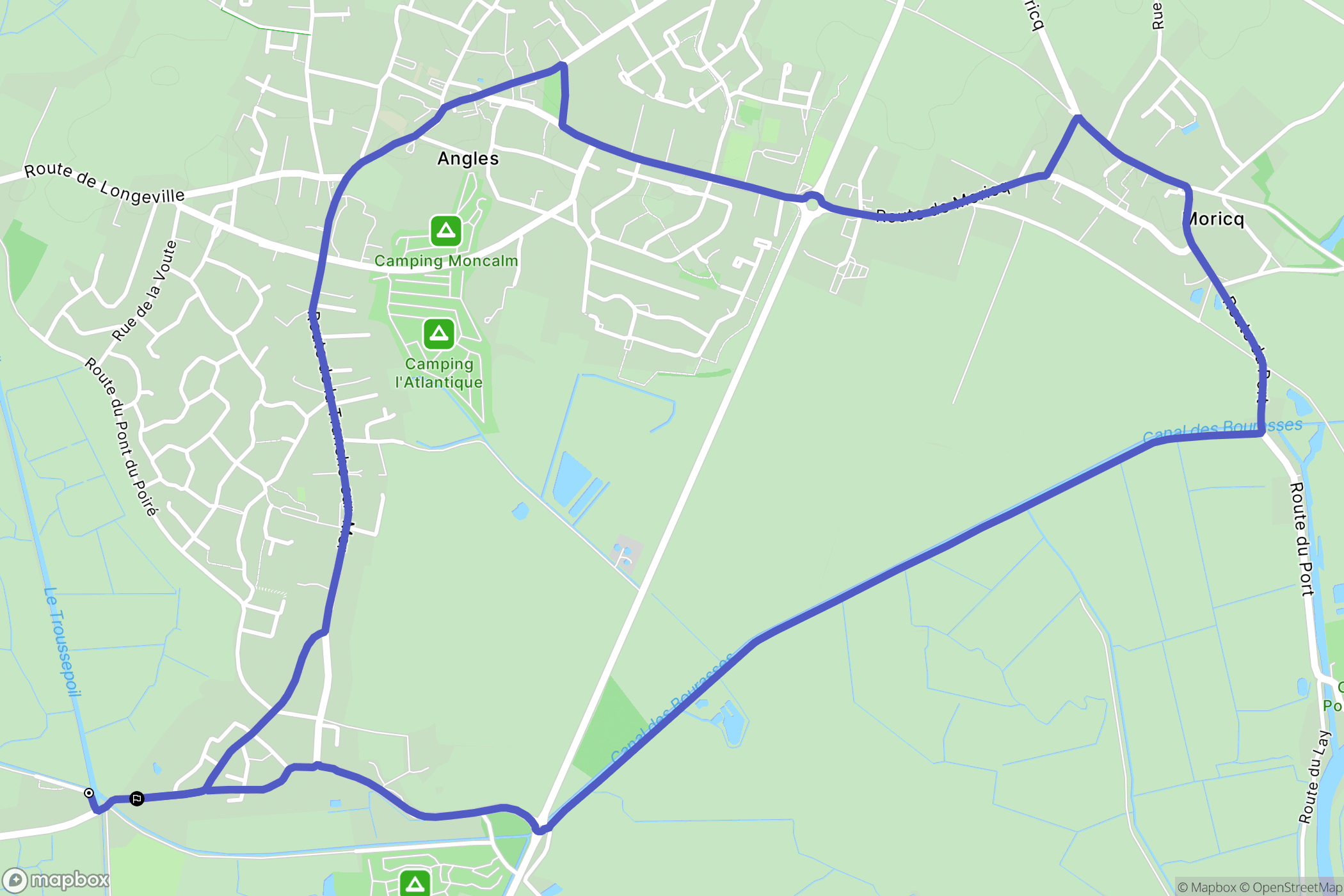 Angles : carte du parcours de randonnée - France