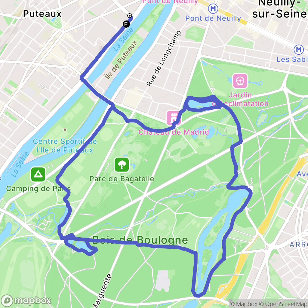 Puteaux : carte du parcours de randonnée - France