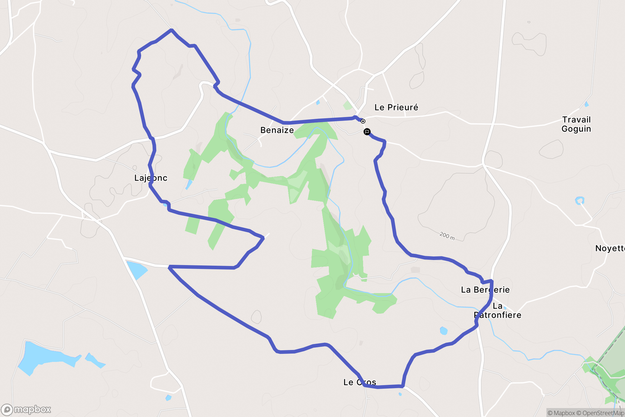 Coulonges : carte du parcours de randonnée - France