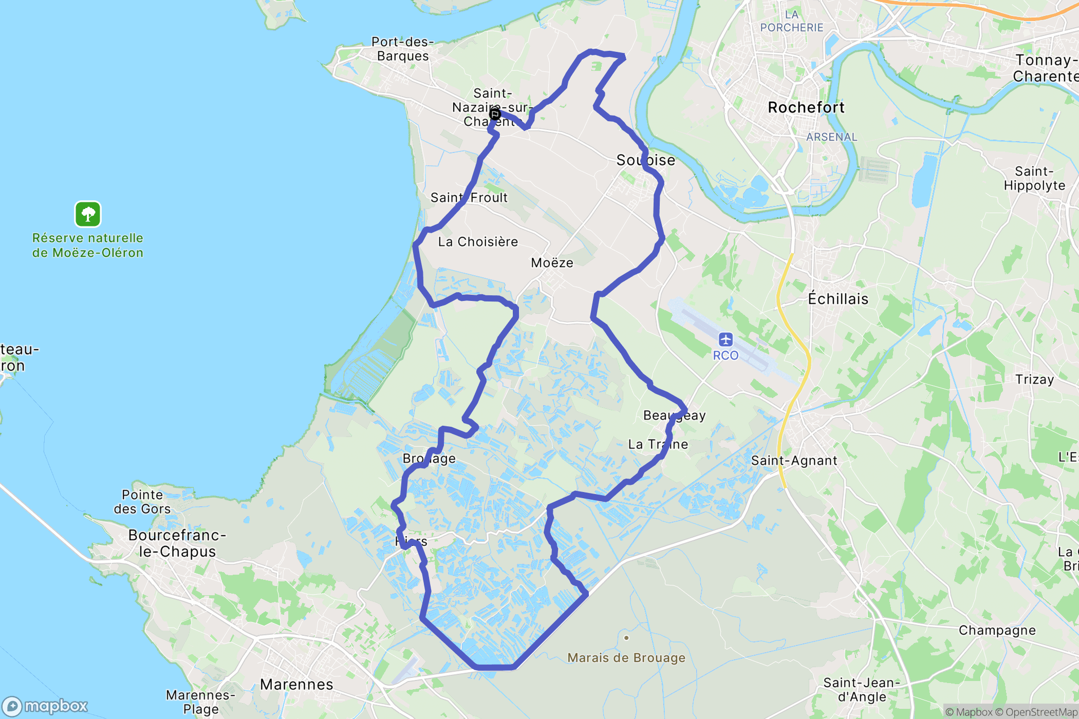 Saint-Nazaire-sur-Charente : carte du parcours de randonnée - France