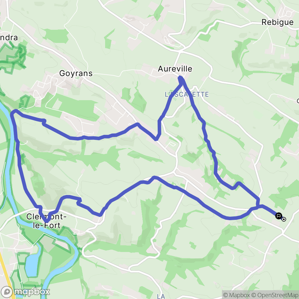 Clermont-le-Fort : carte du parcours de randonnée - France