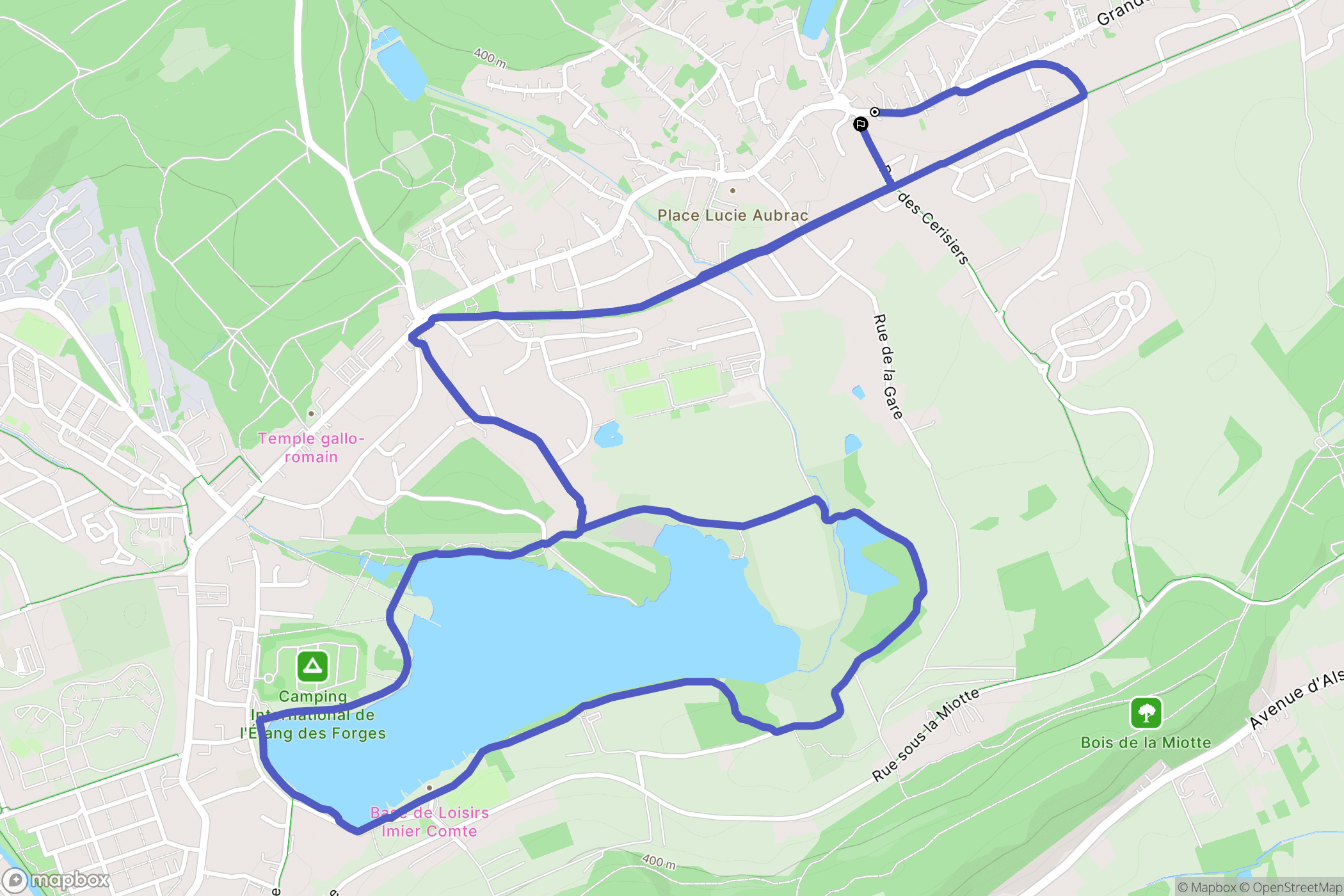 Offemont : carte du parcours de randonnée - France