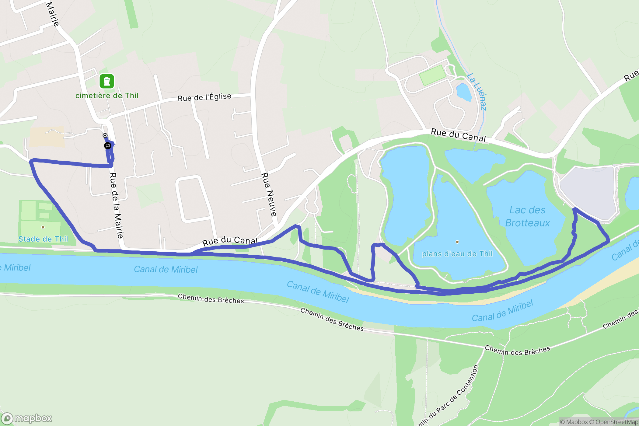Thil : carte du parcours de randonnée - France