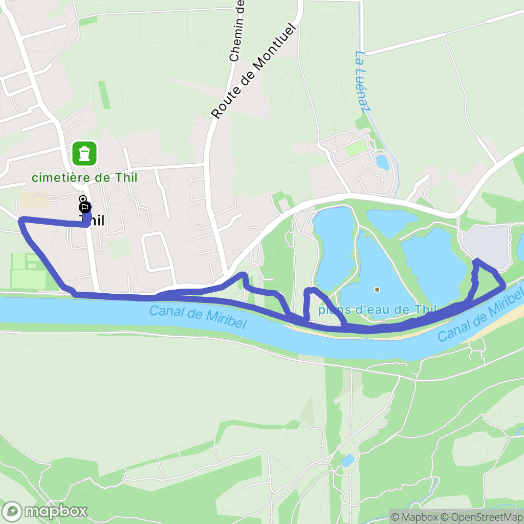 Thil : carte du parcours de randonnée - France