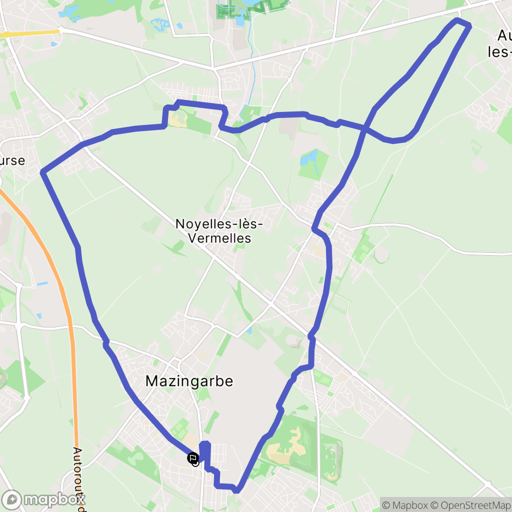 Bully-les-Mines : carte du parcours de randonnée - France