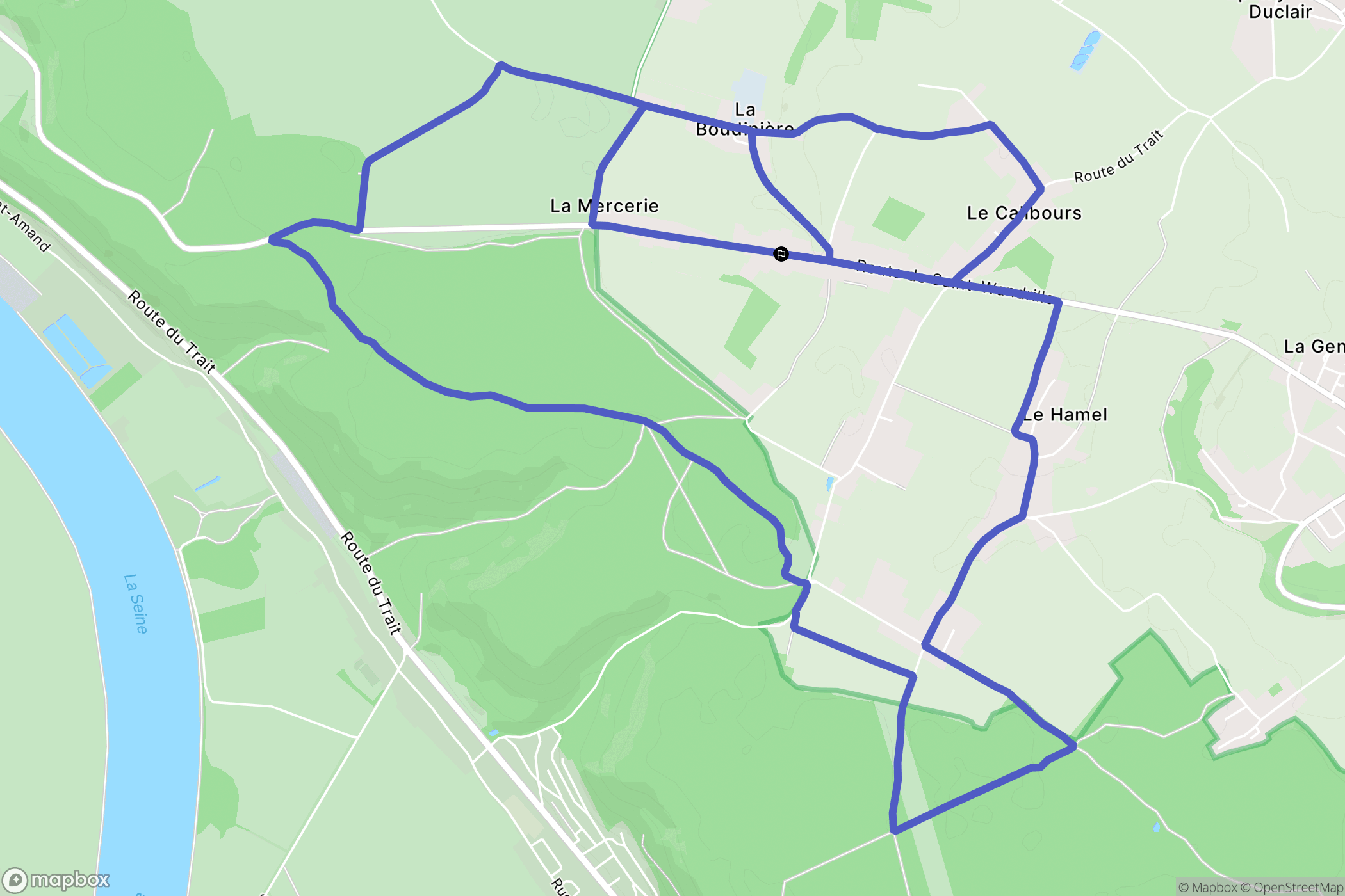 Sainte-Marguerite-sur-Duclair : carte du parcours de randonnée - France