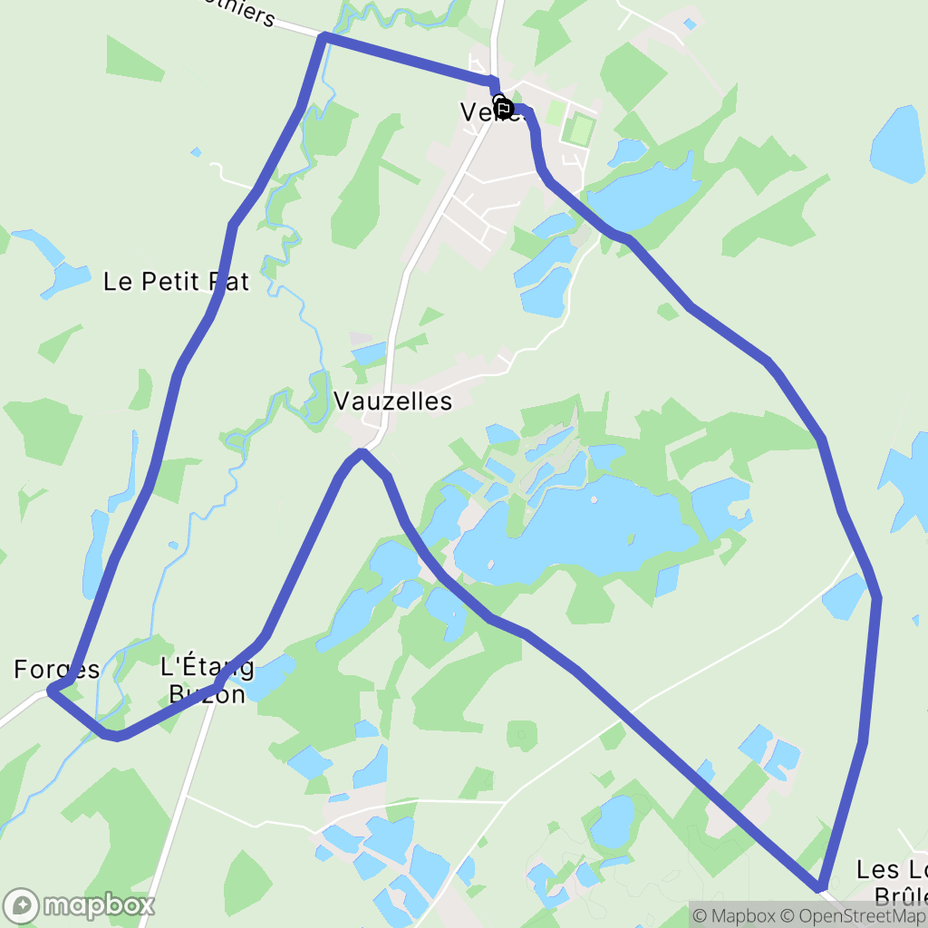 Velles : carte du parcours de randonnée - France