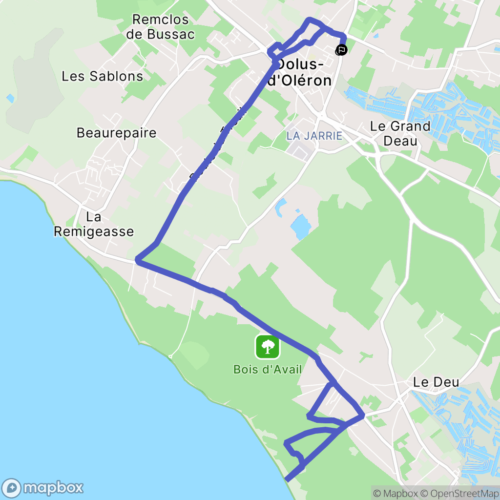Dolus-d'Oléron : carte du parcours de randonnée - France
