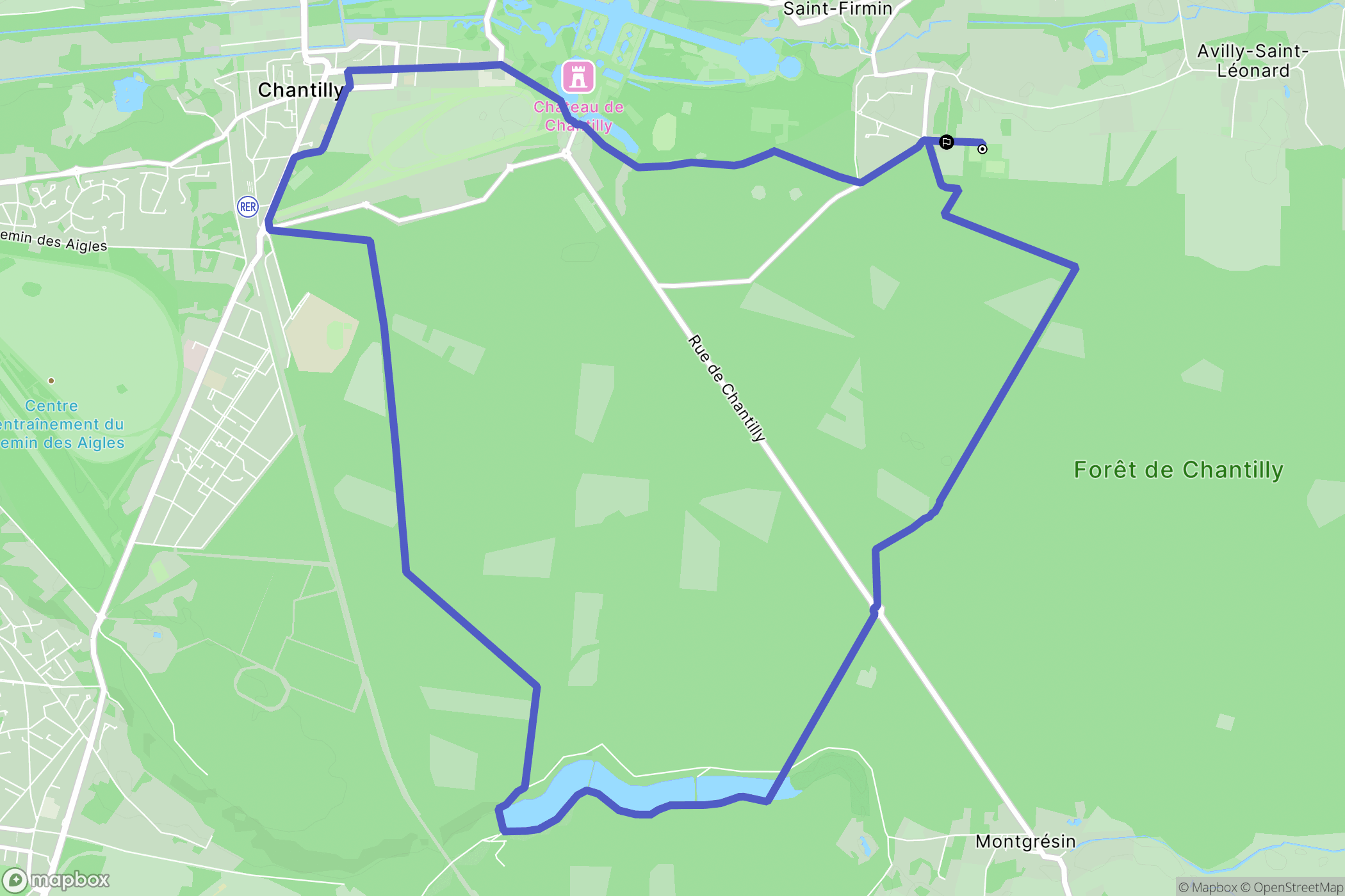 Avilly-Saint-Léonard : carte du parcours de randonnée - France