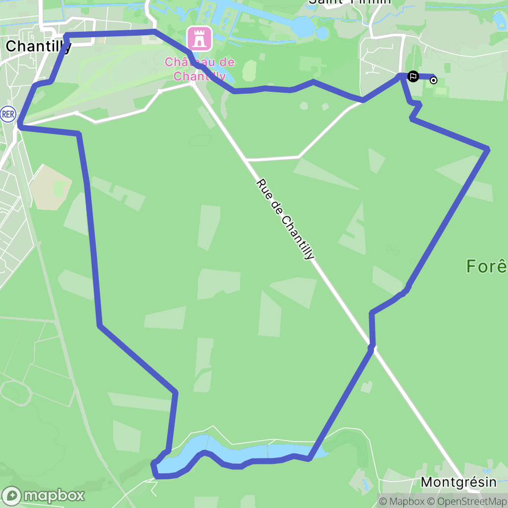 Avilly-Saint-Léonard : carte du parcours de randonnée - France