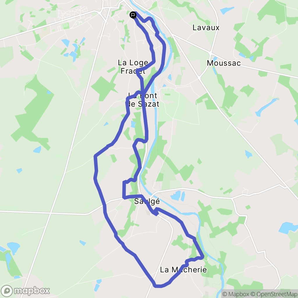 Saulgé : carte du parcours de randonnée - France