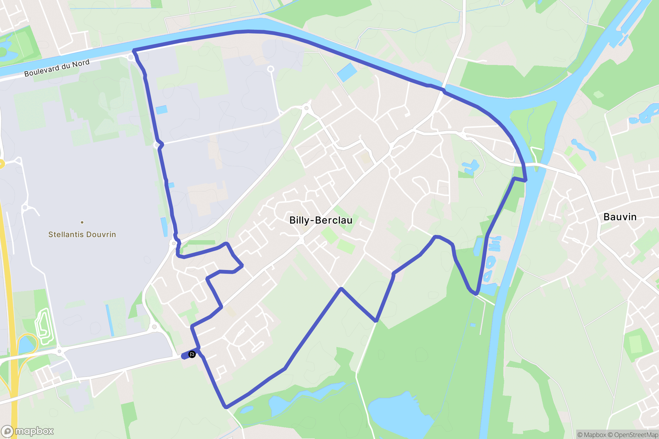 Billy-Berclau : carte du parcours de randonnée - France
