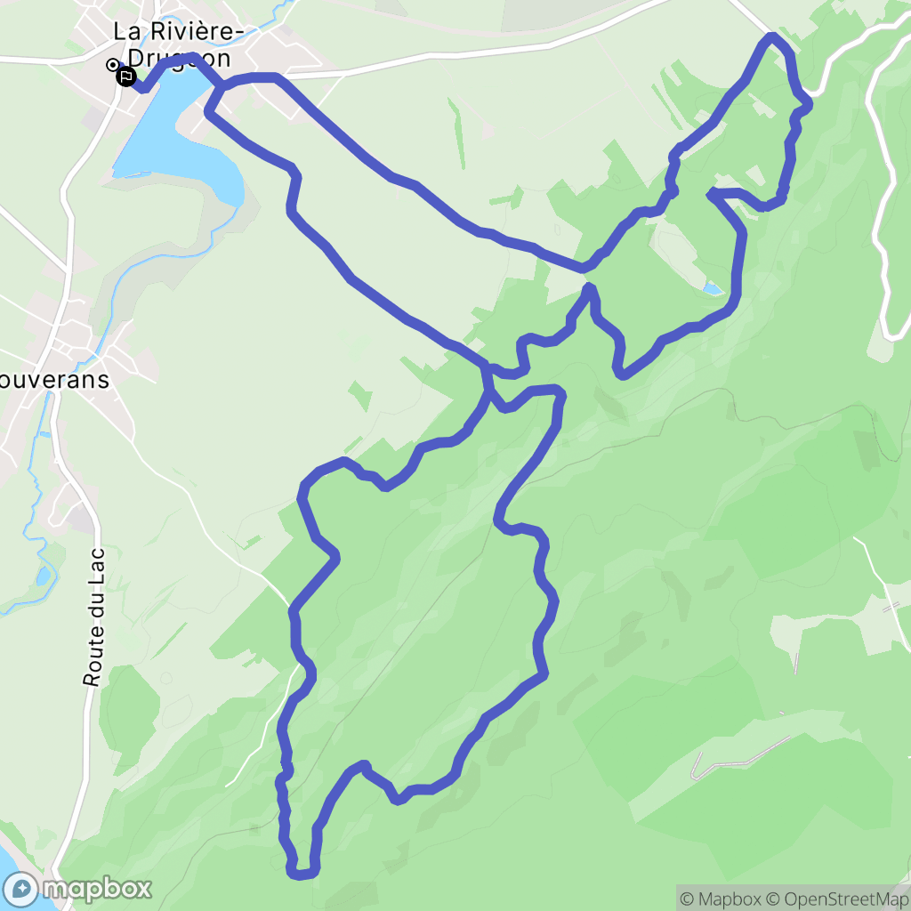 La Rivière-Drugeon : carte du parcours de randonnée - France