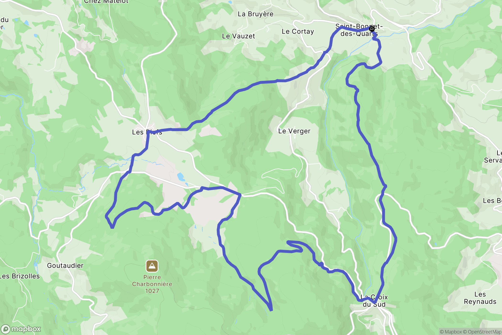 Saint-Bonnet-des-Quarts : carte du parcours de randonnée - France