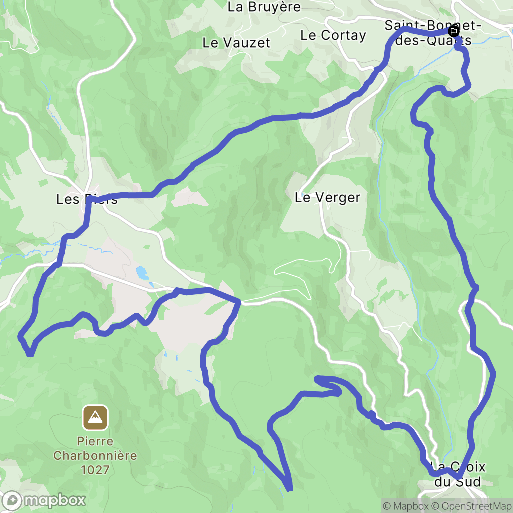 Saint-Bonnet-des-Quarts : carte du parcours de randonnée - France