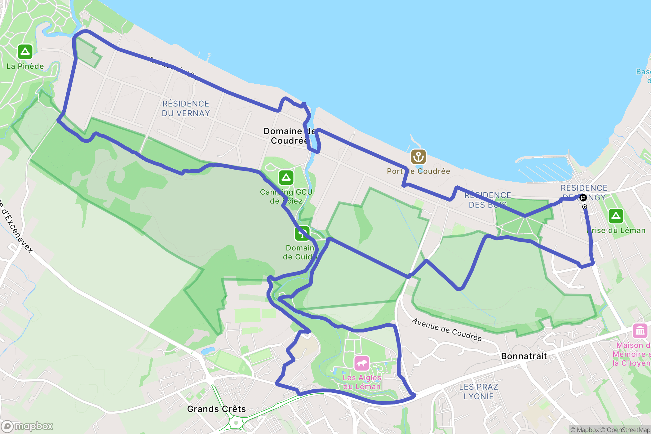 Sciez : carte du parcours de randonnée - France