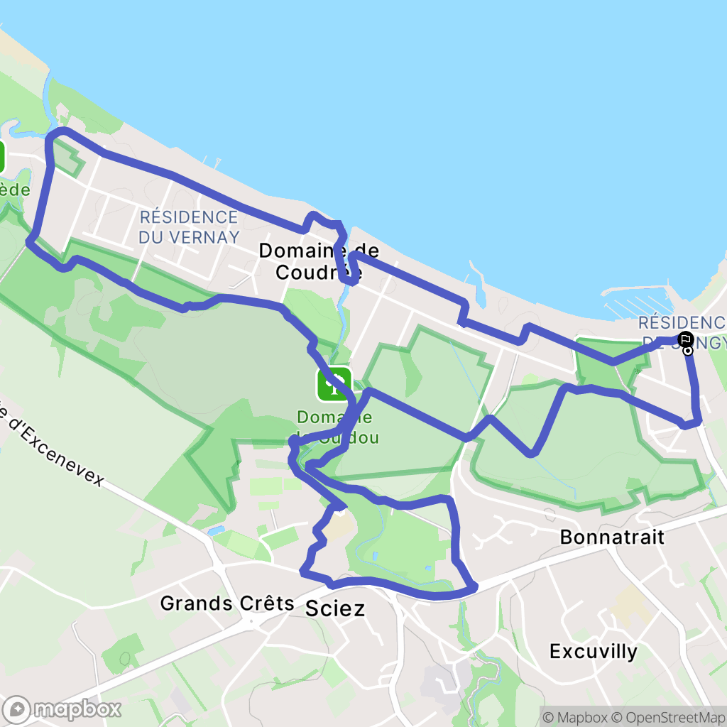Sciez : carte du parcours de randonnée - France