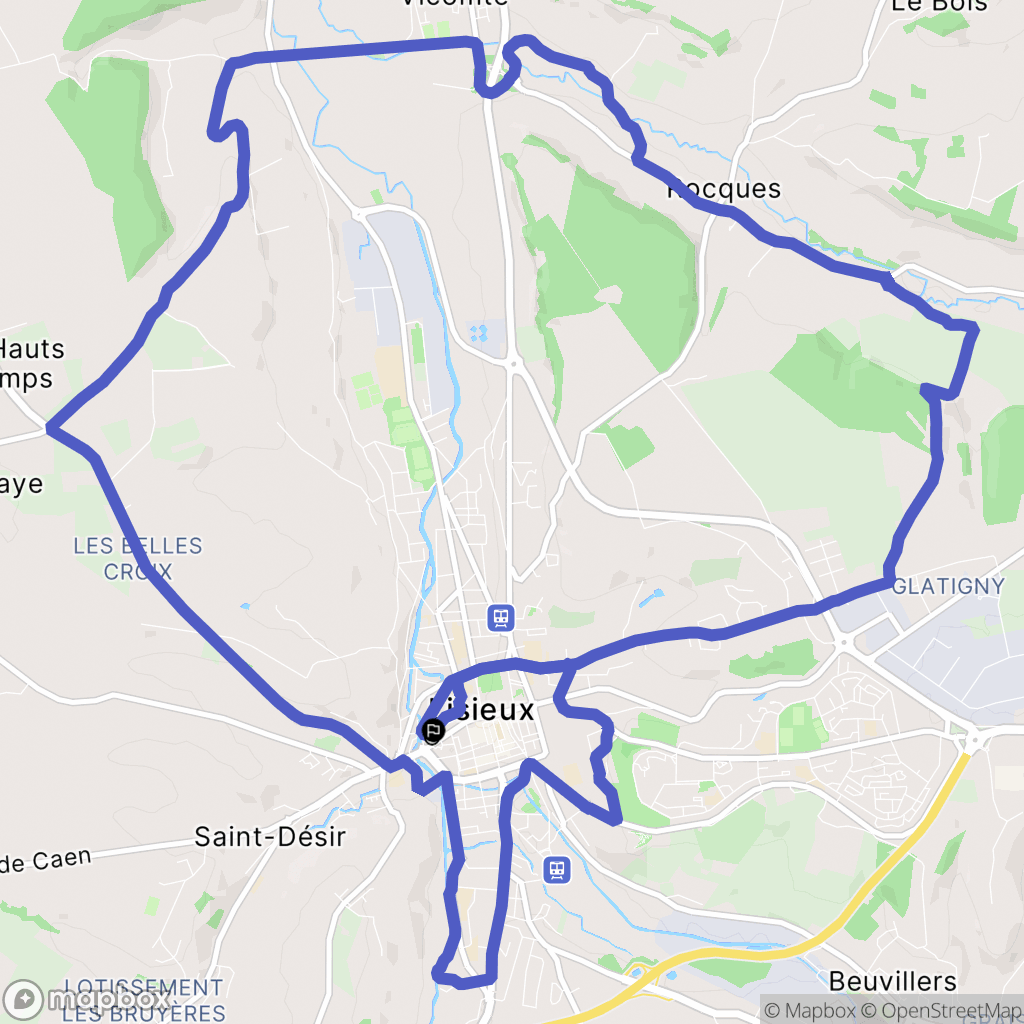 Lisieux : carte du parcours de randonnée - France