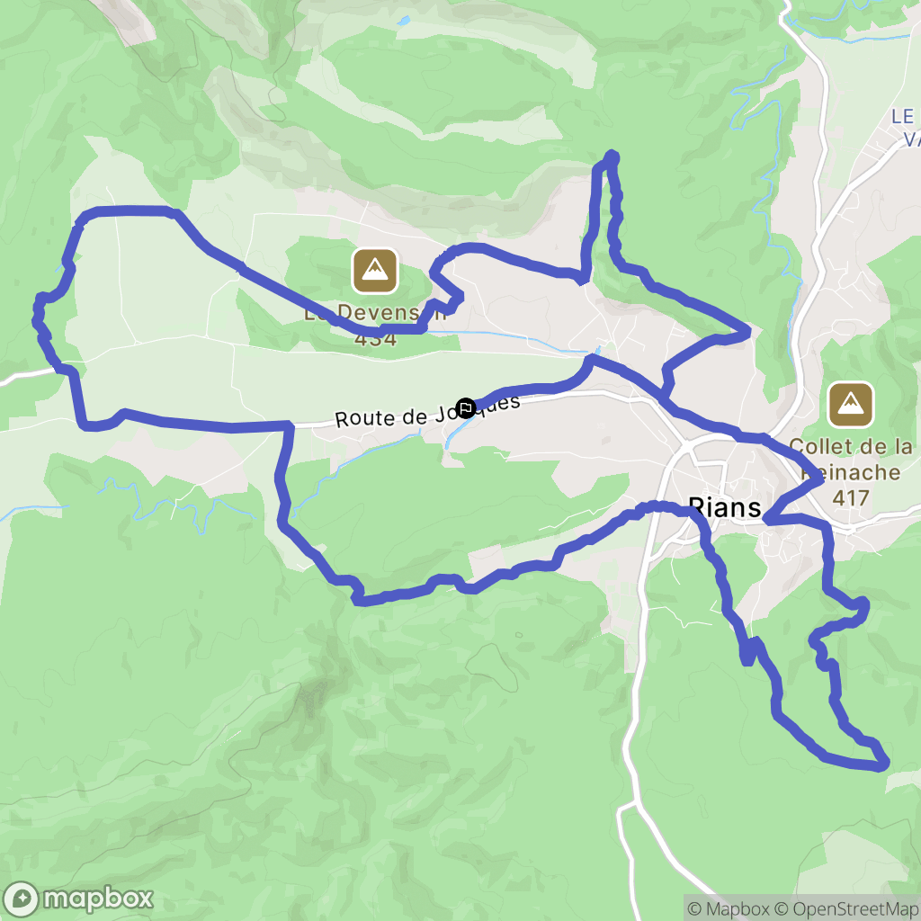 Rians : carte du parcours de randonnée - France