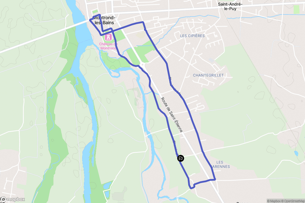 Montrond-les-Bains : carte du parcours de randonnée - France