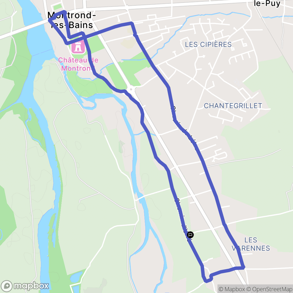 Montrond-les-Bains : carte du parcours de randonnée - France
