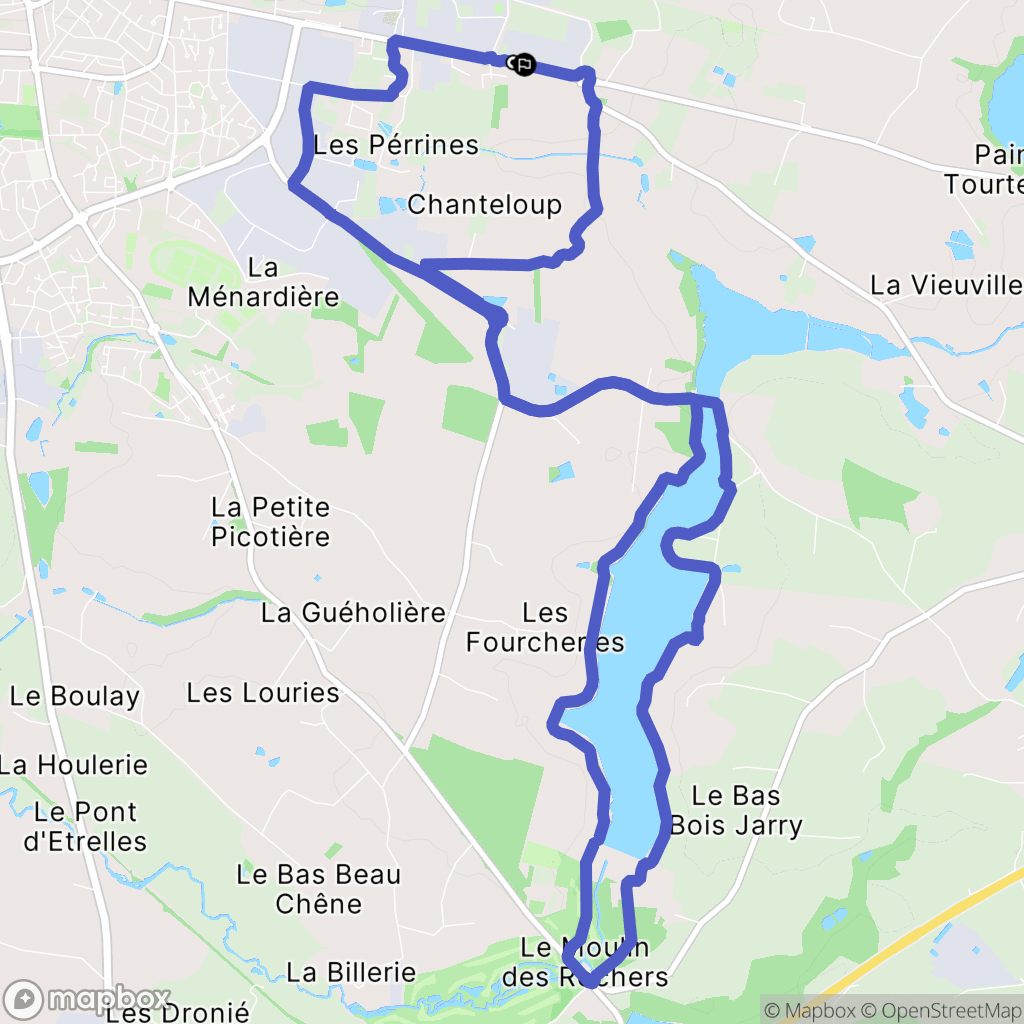 Vitré : carte du parcours de randonnée - France