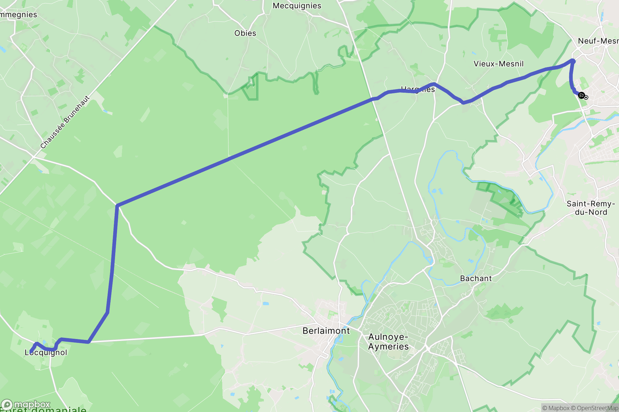 Hautmont : carte du parcours de randonnée - France