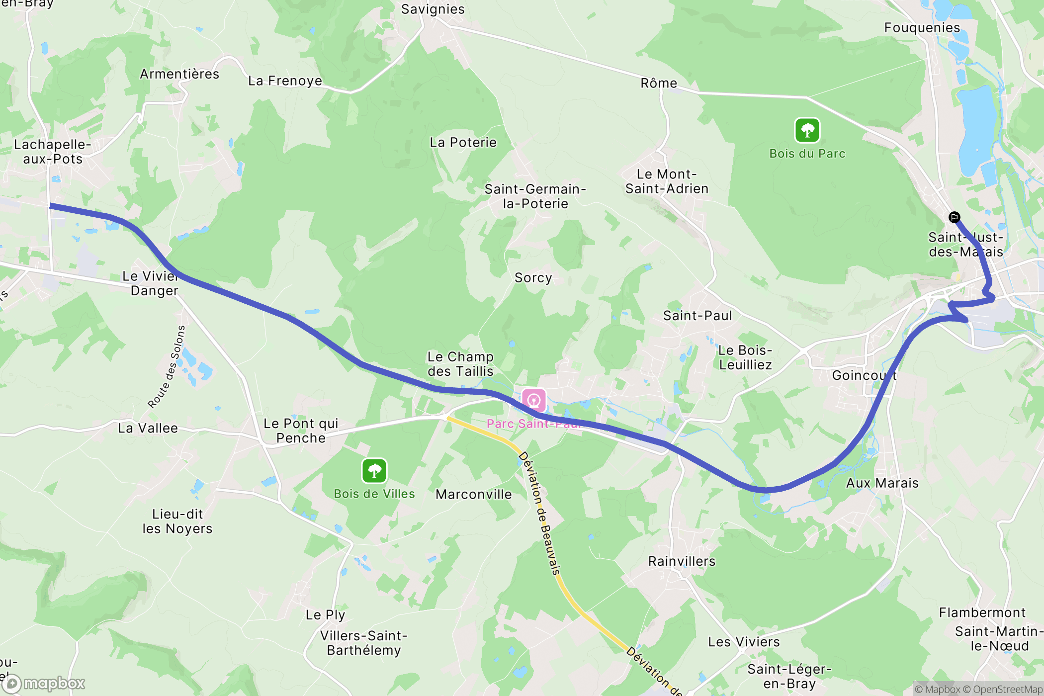 Lachapelle-aux-Pots : carte du parcours de randonnée - France