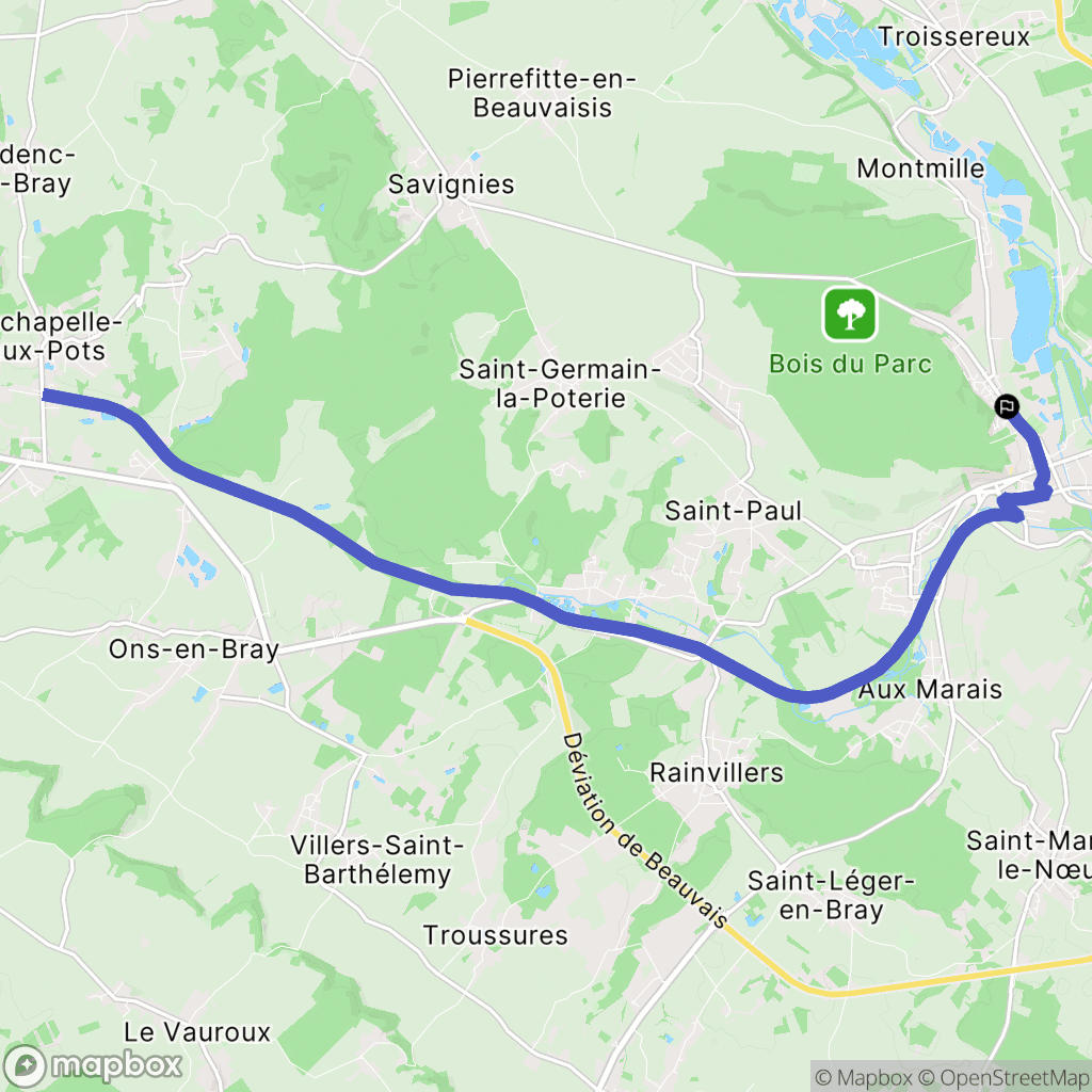 Lachapelle-aux-Pots : carte du parcours de randonnée - France