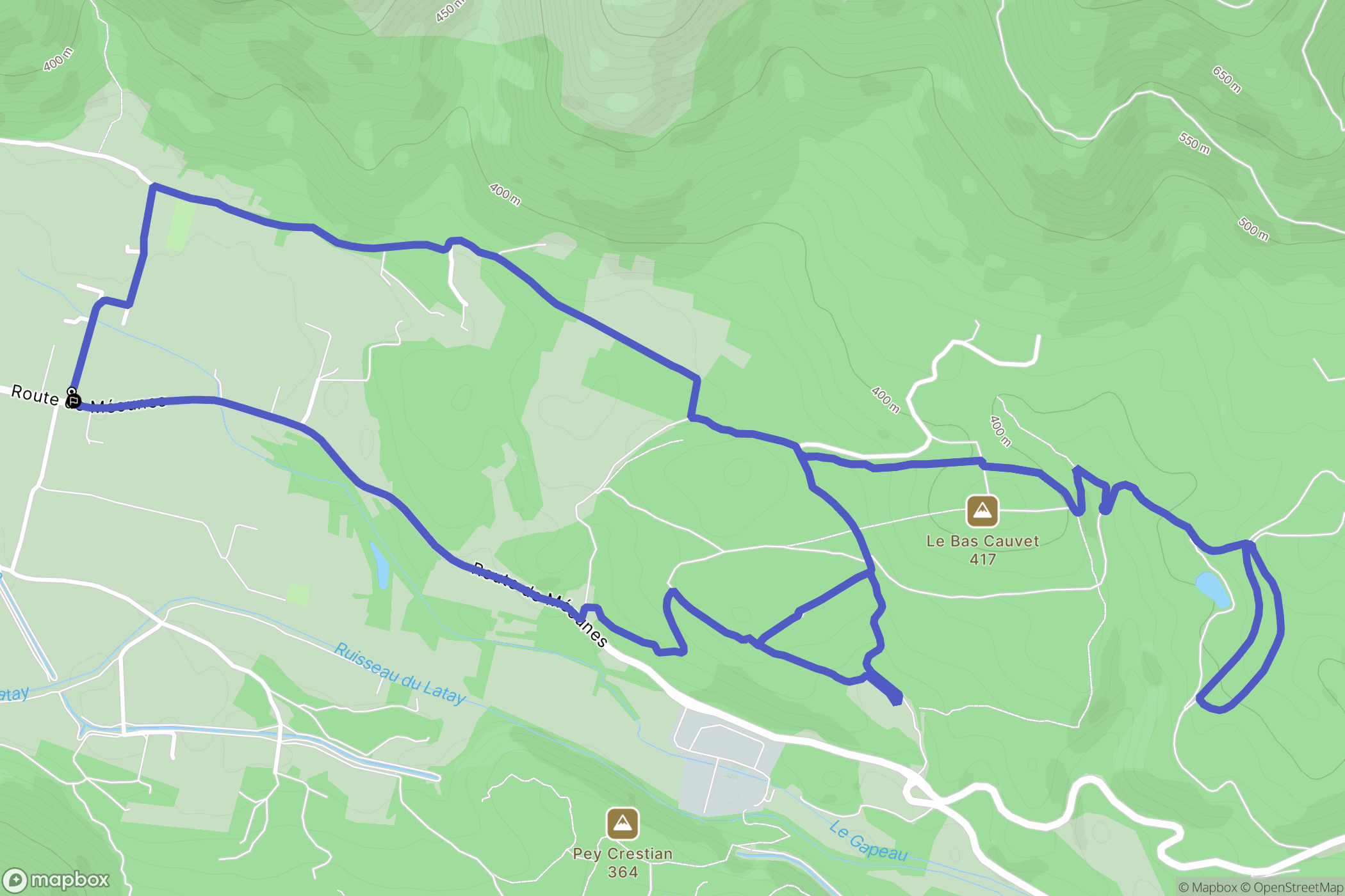 Signes : carte du parcours de randonnée - France