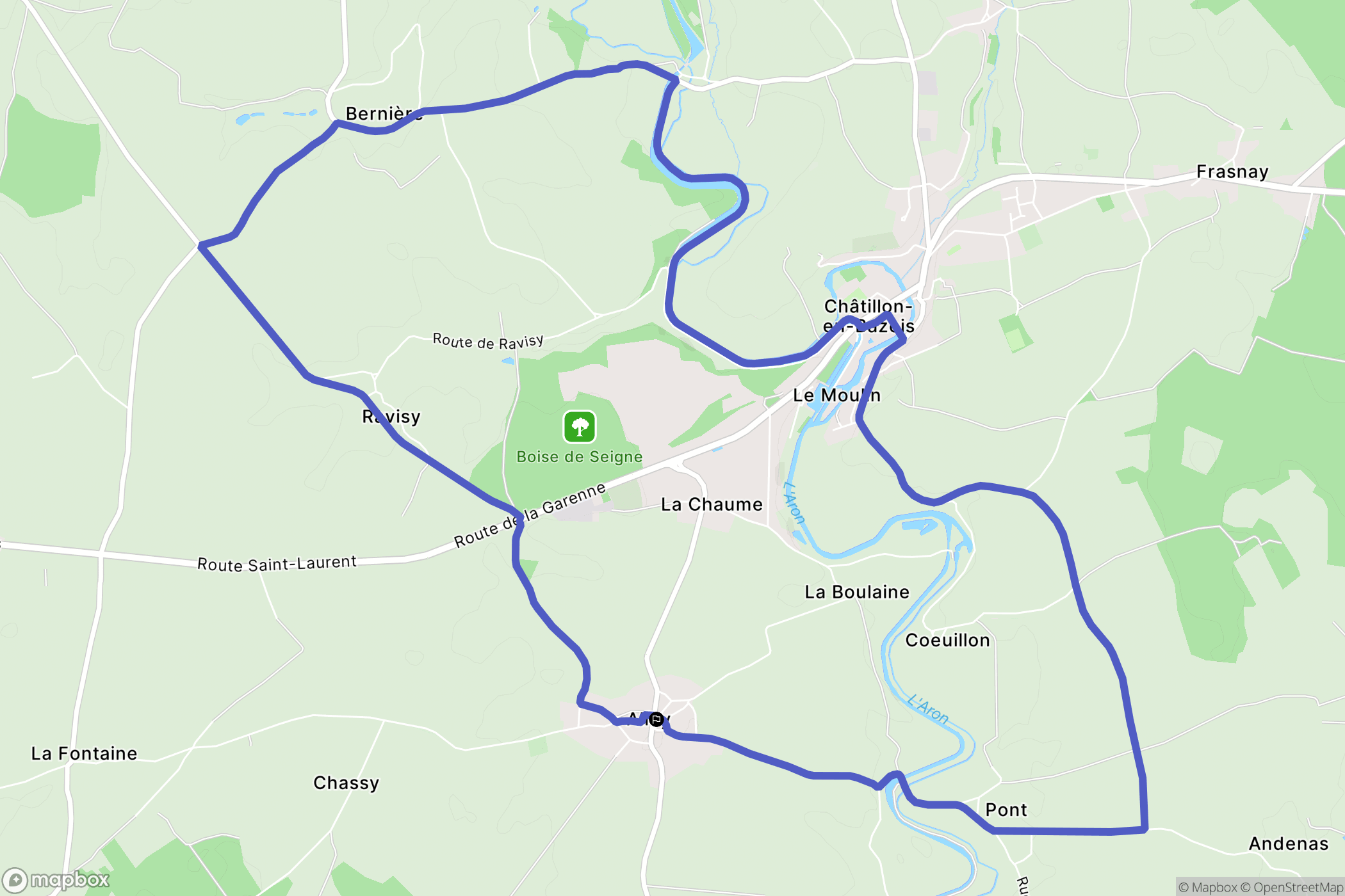 Alluy : carte du parcours de randonnée - France