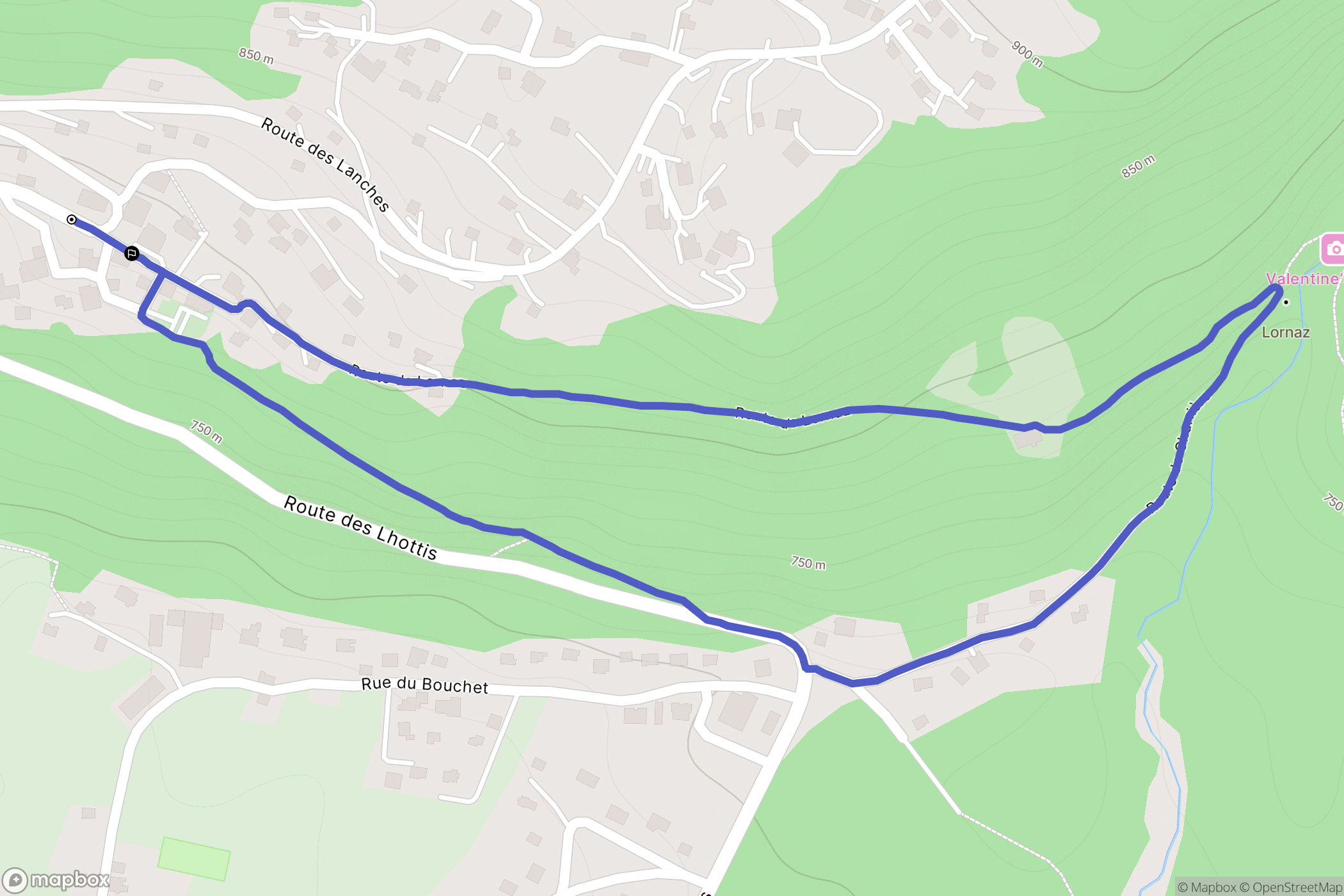 Verchaix : carte du parcours de randonnée - France