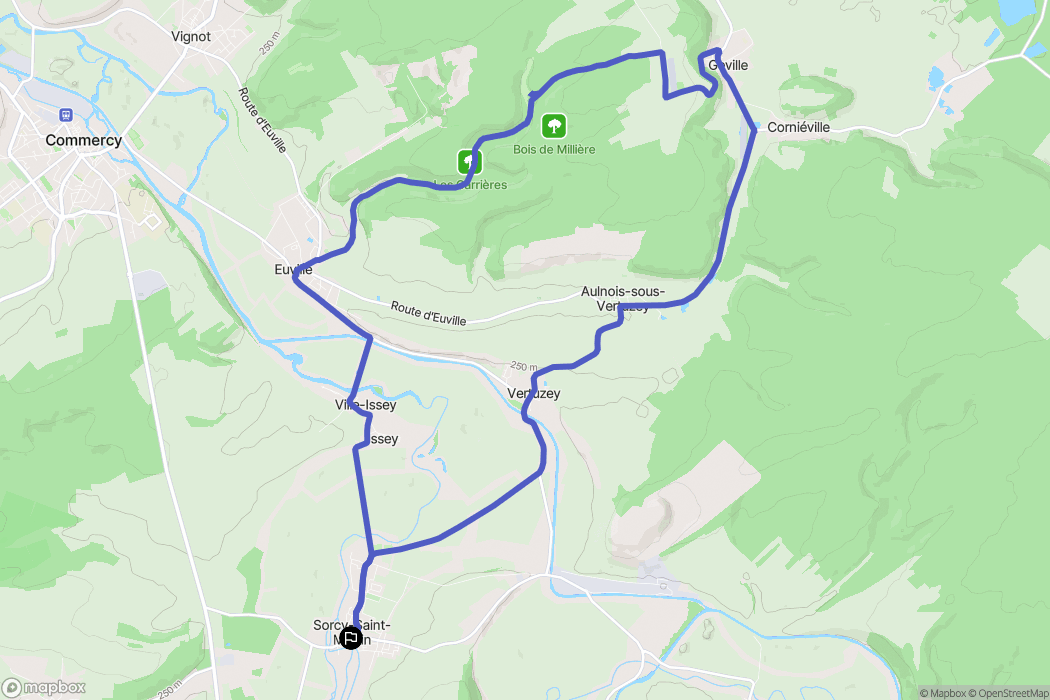 Sorcy-Saint-Martin : carte du parcours de randonnée - France