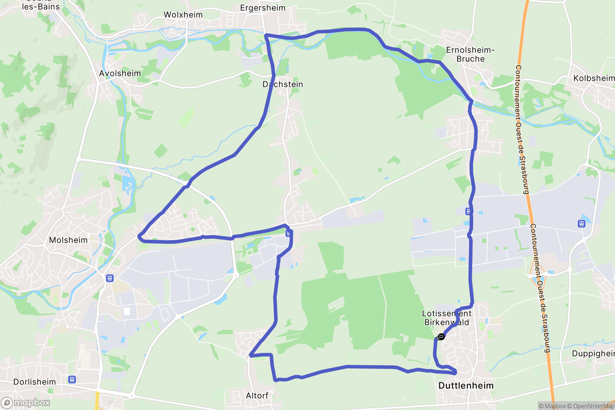 Duttlenheim : carte du parcours de randonnée - France