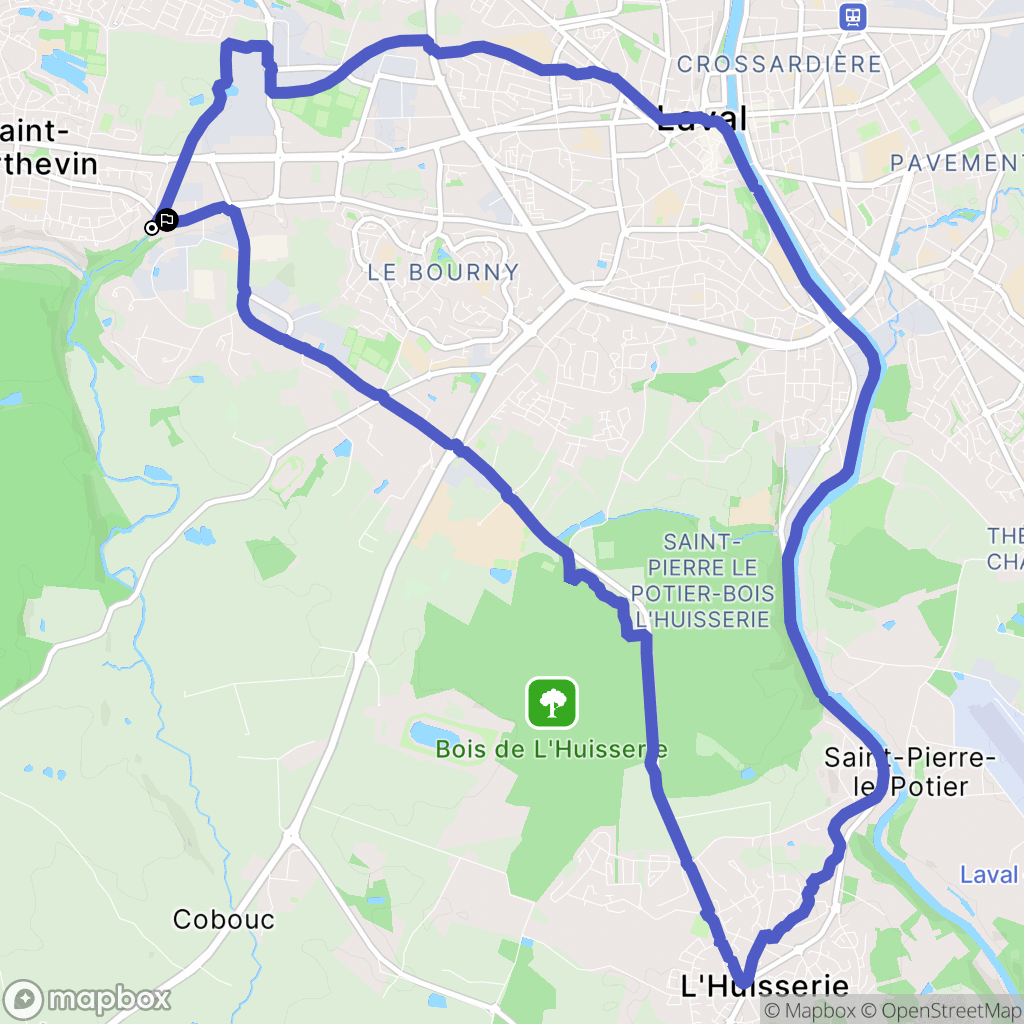 Saint-Berthevin : carte du parcours de randonnée - France