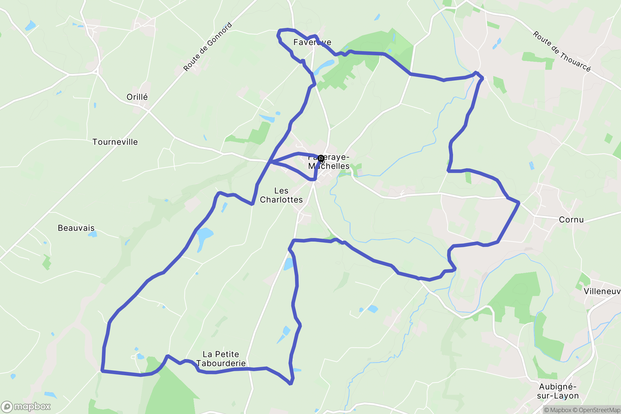 Bellevigne-en-Layon : carte du parcours de randonnée - France