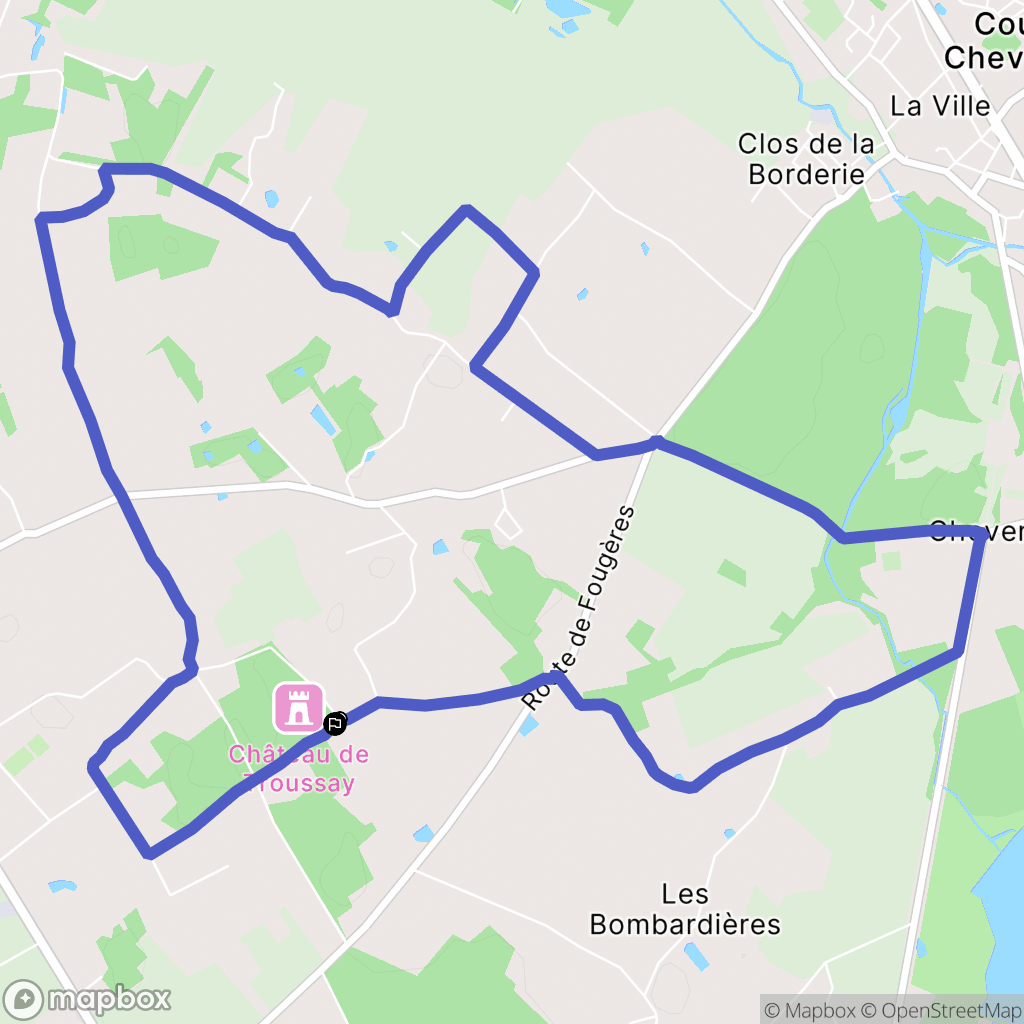 Cheverny : carte du parcours de randonnée - France