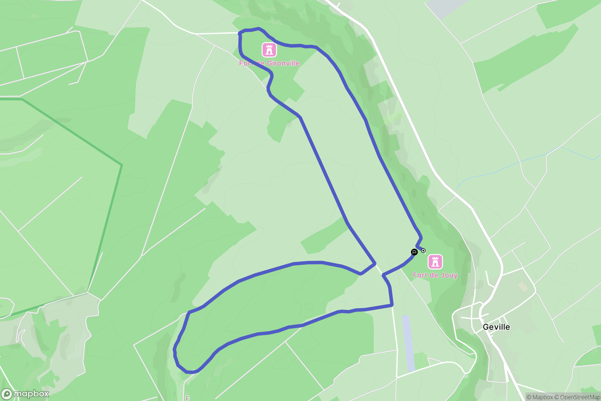 Geville : carte du parcours de randonnée - France