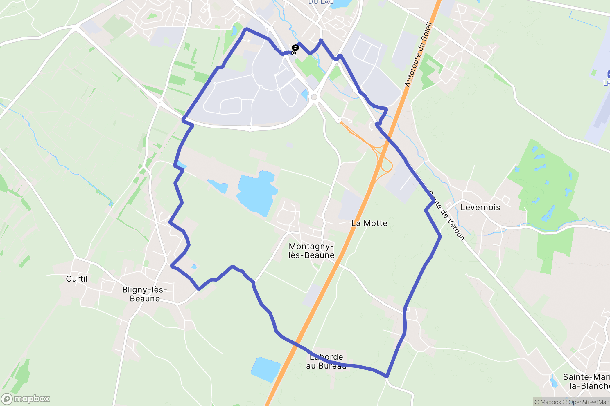 Beaune : carte du parcours de randonnée - France