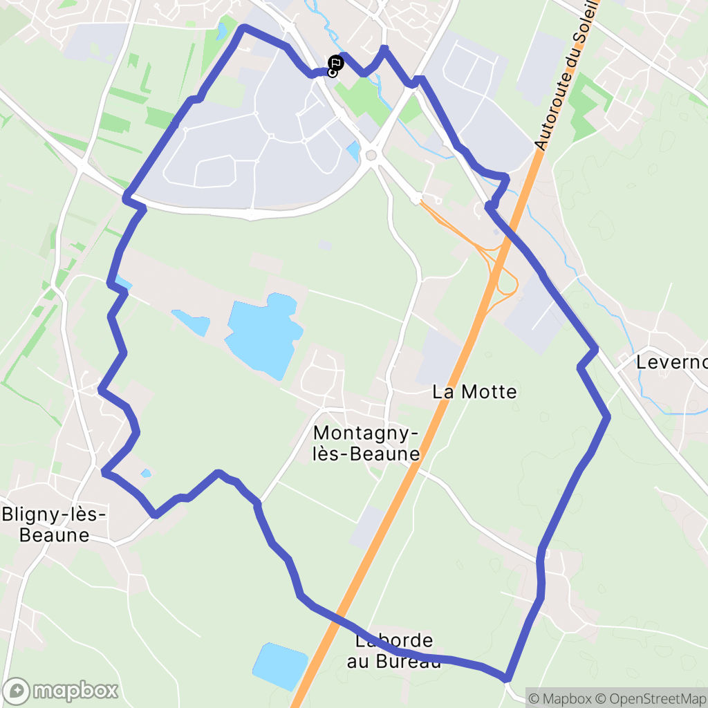Beaune : carte du parcours de randonnée - France