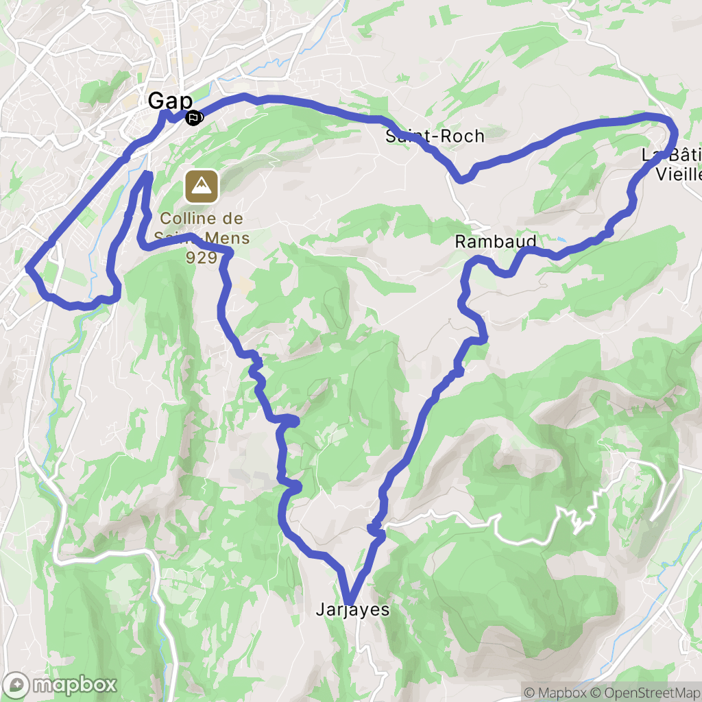 Gap : carte du parcours de randonnée - France
