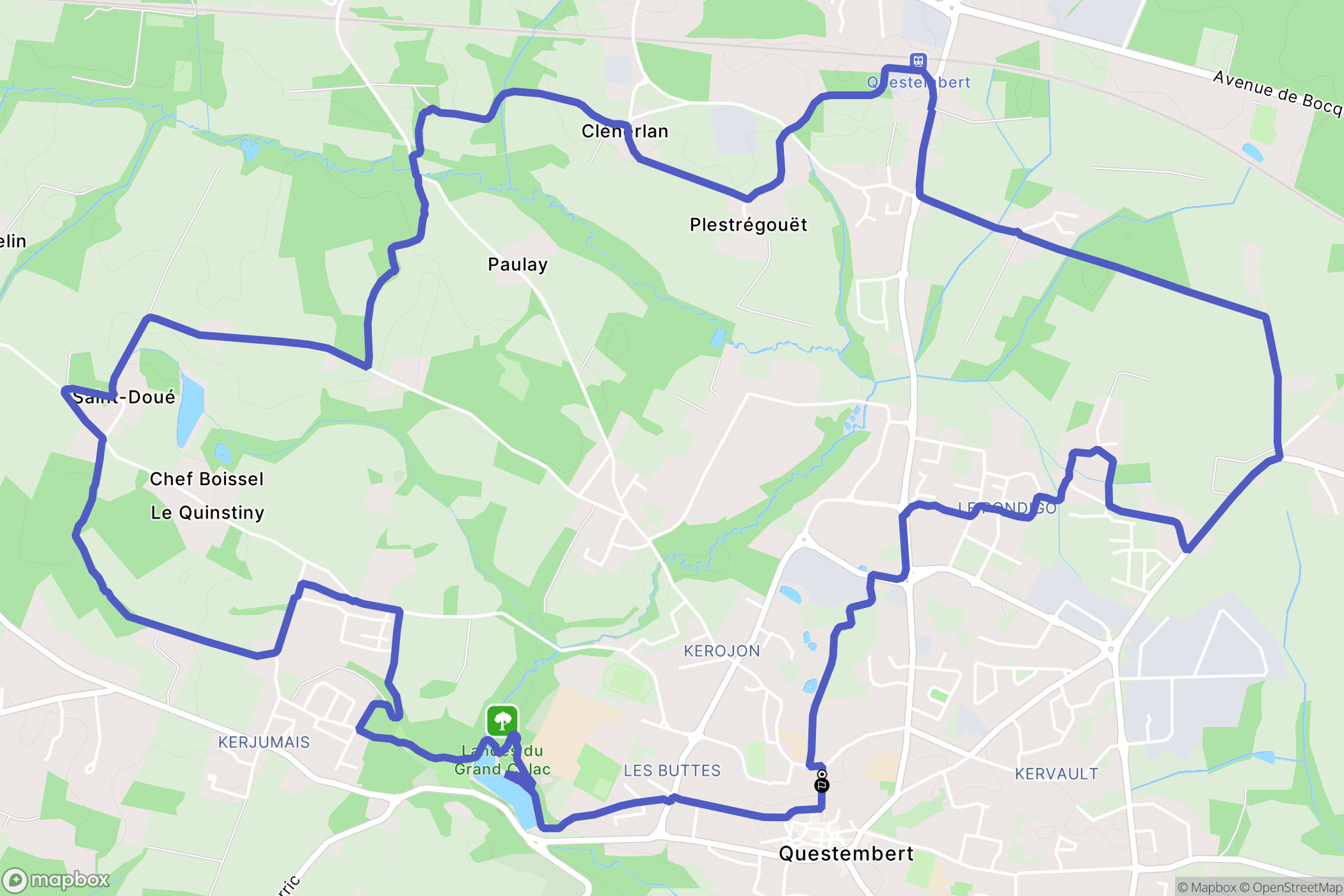 Questembert : carte du parcours de randonnée - France