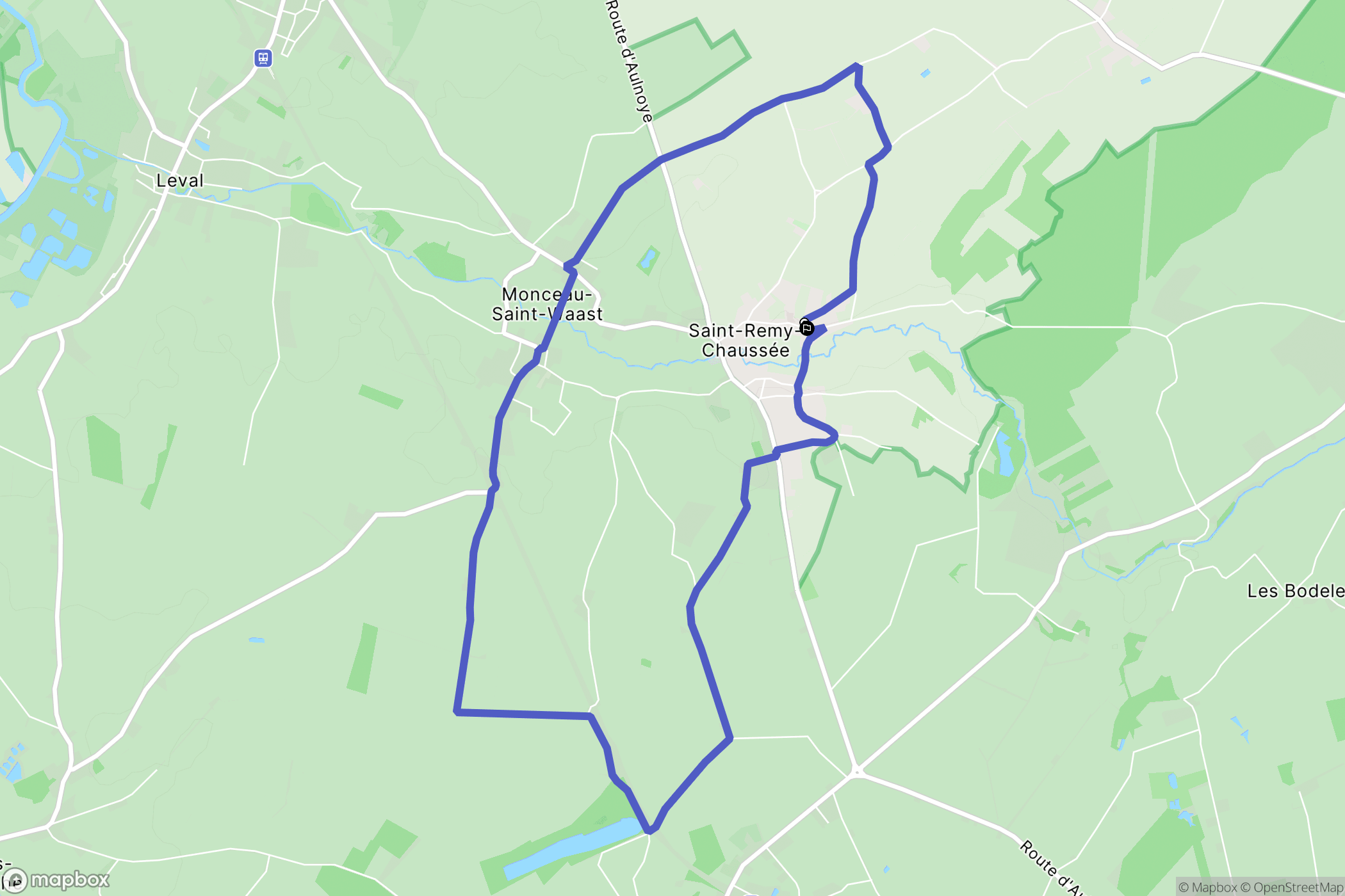 Saint-Rémy-Chaussée : carte du parcours de randonnée - France
