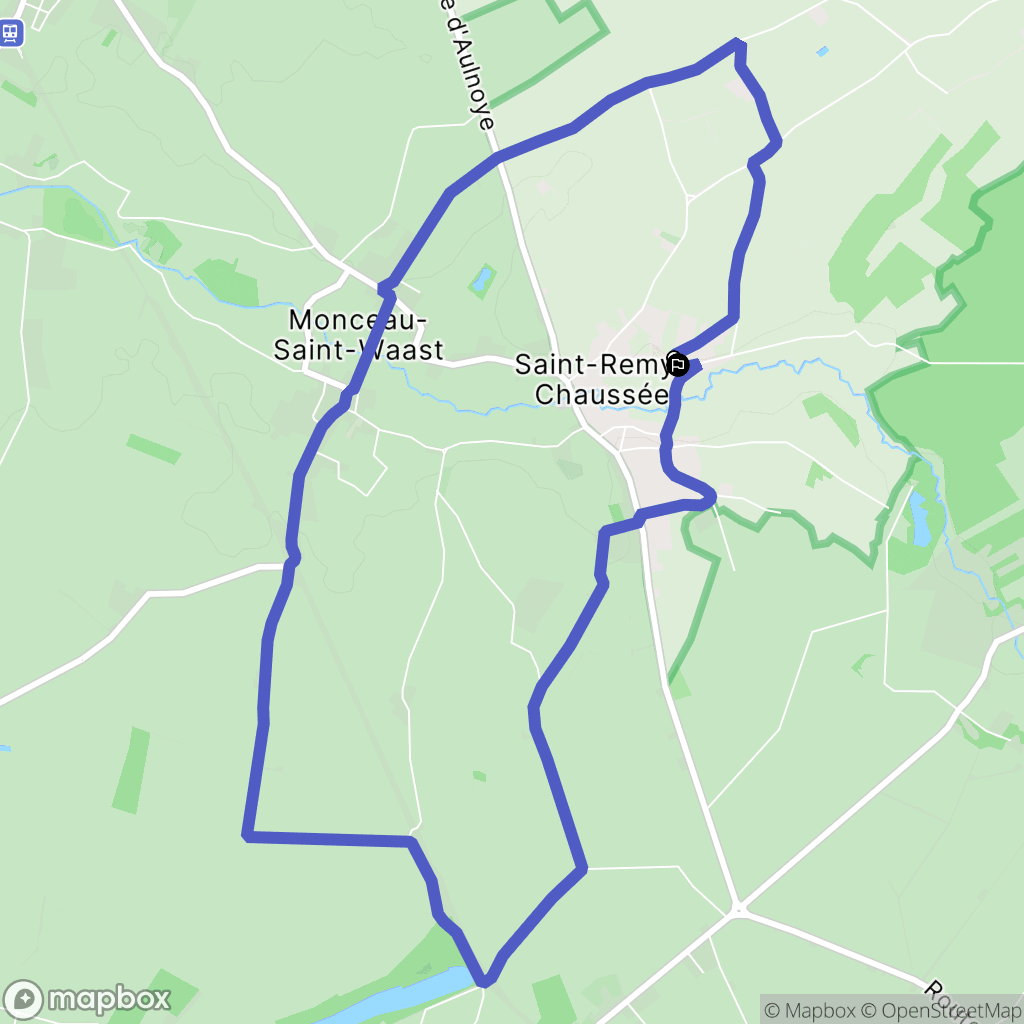 Saint-Rémy-Chaussée : carte du parcours de randonnée - France