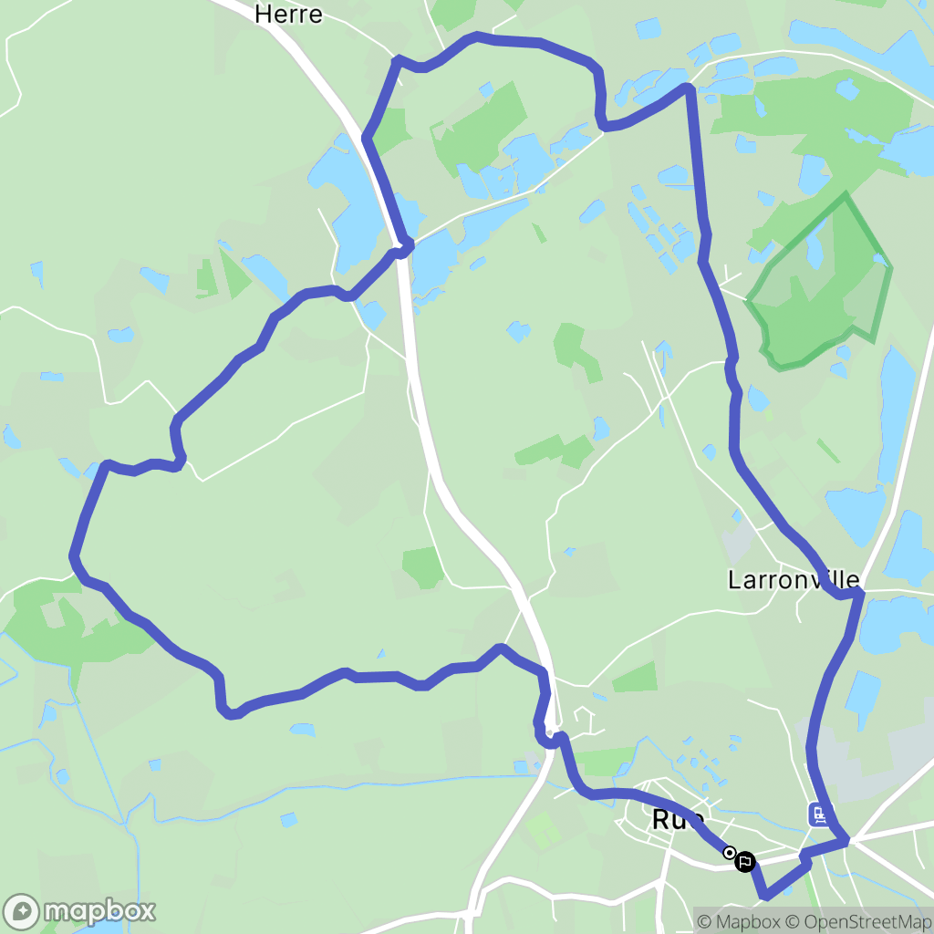 Rue : carte du parcours de randonnée - France