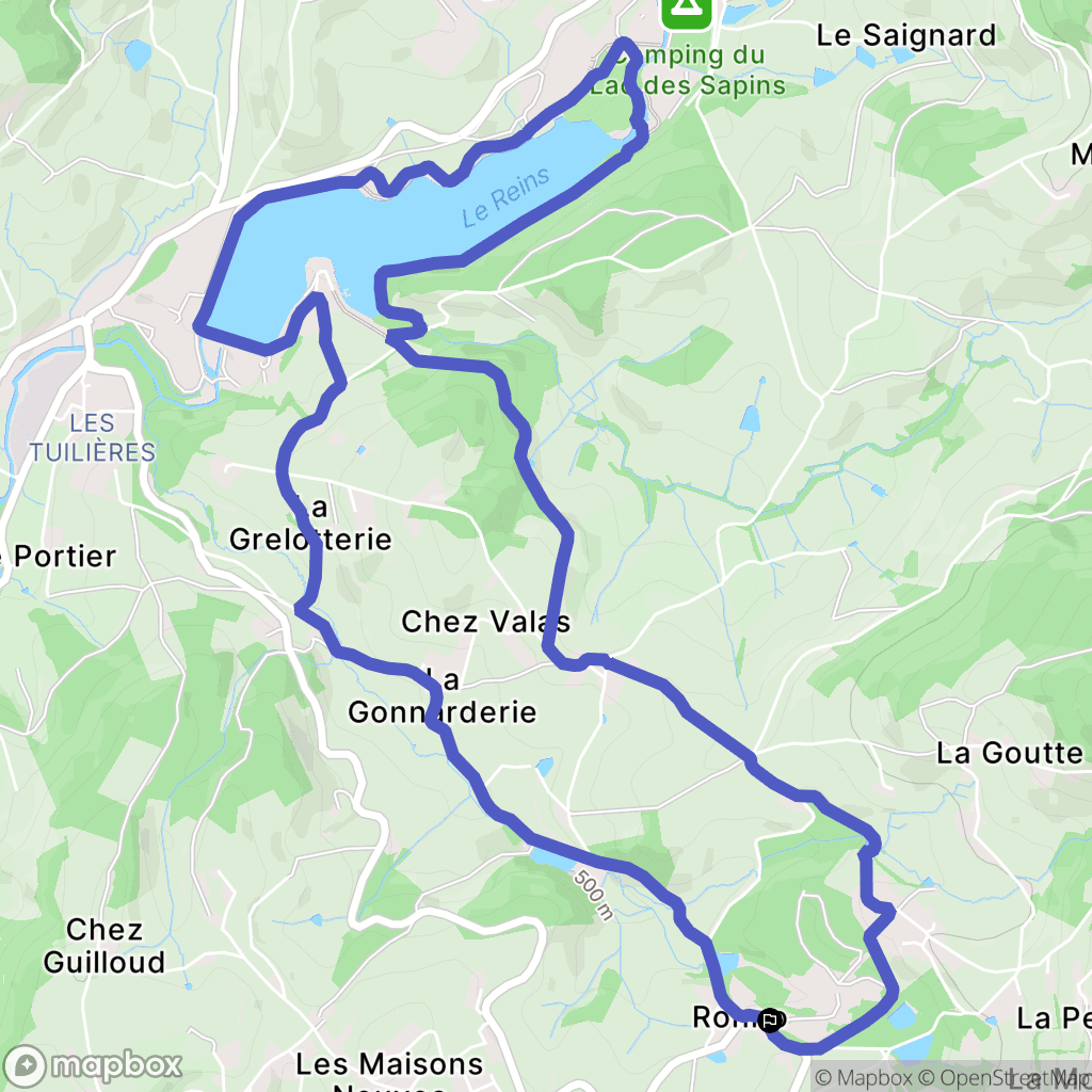 Ronno : carte du parcours de randonnée - France