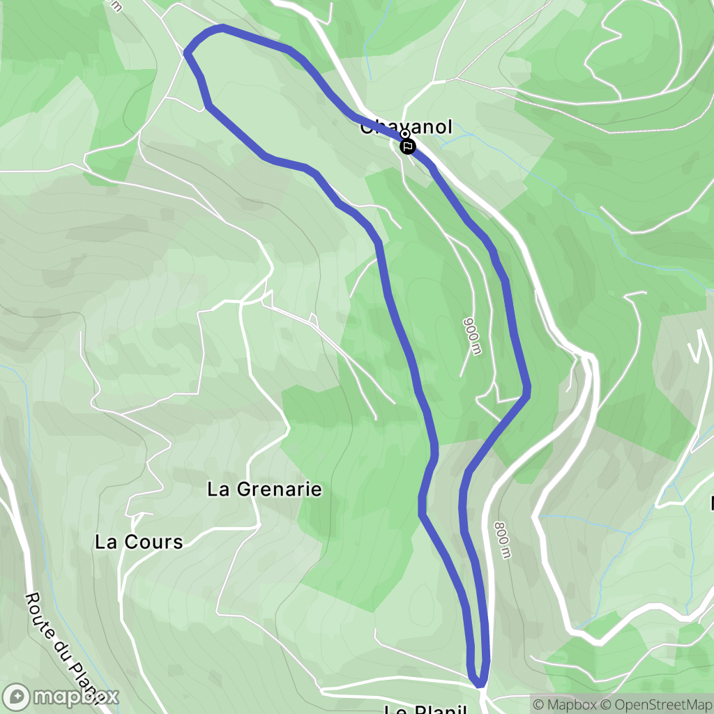 Doizieux : carte du parcours de randonnée - France