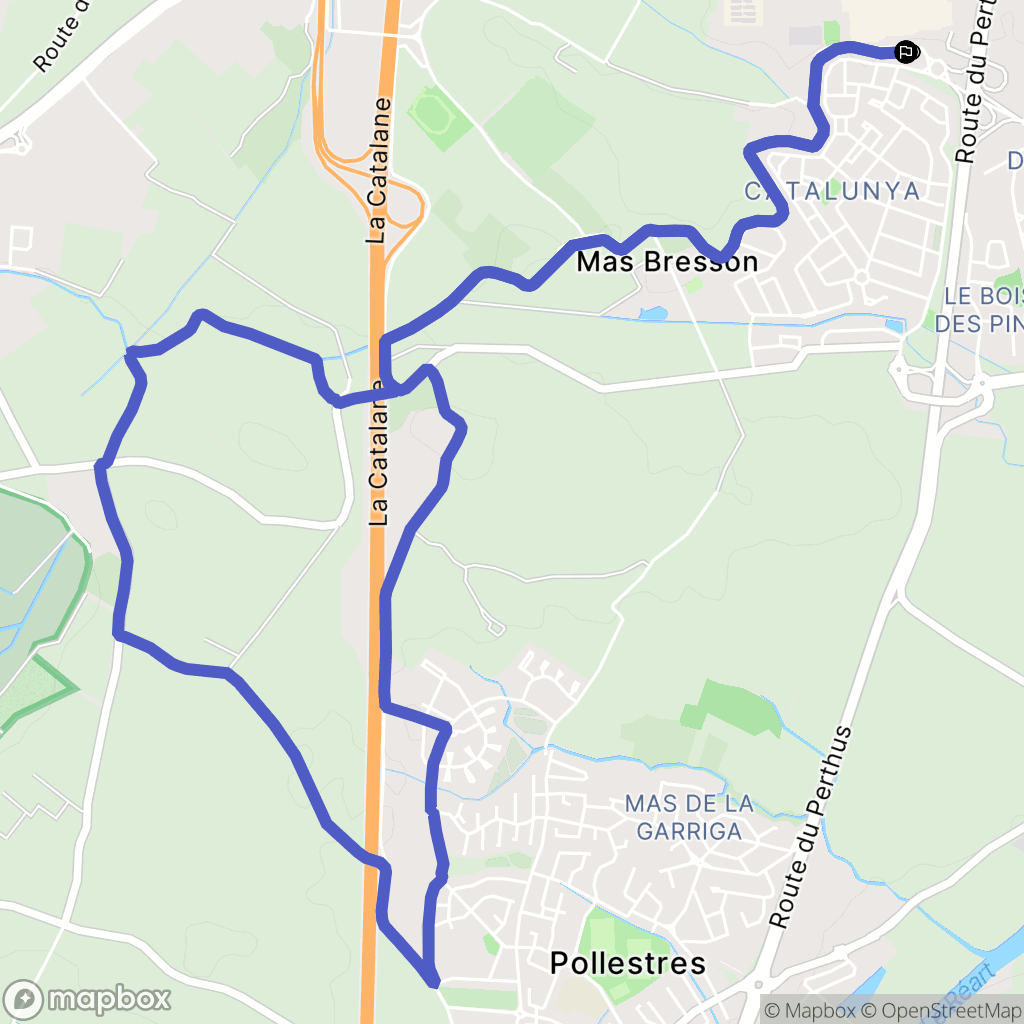 Perpignan : carte du parcours de randonnée - France