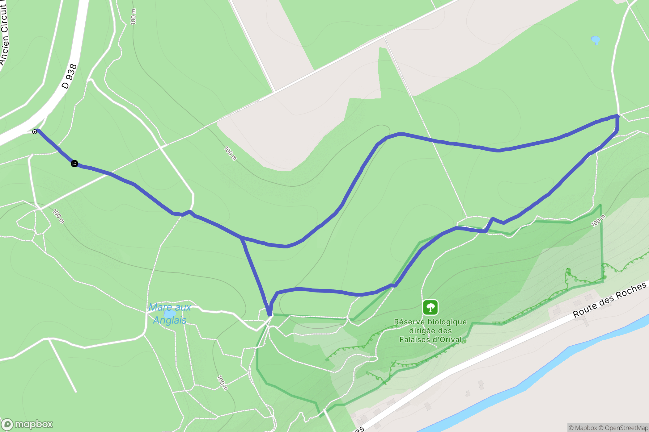 Orival : carte du parcours de randonnée - France