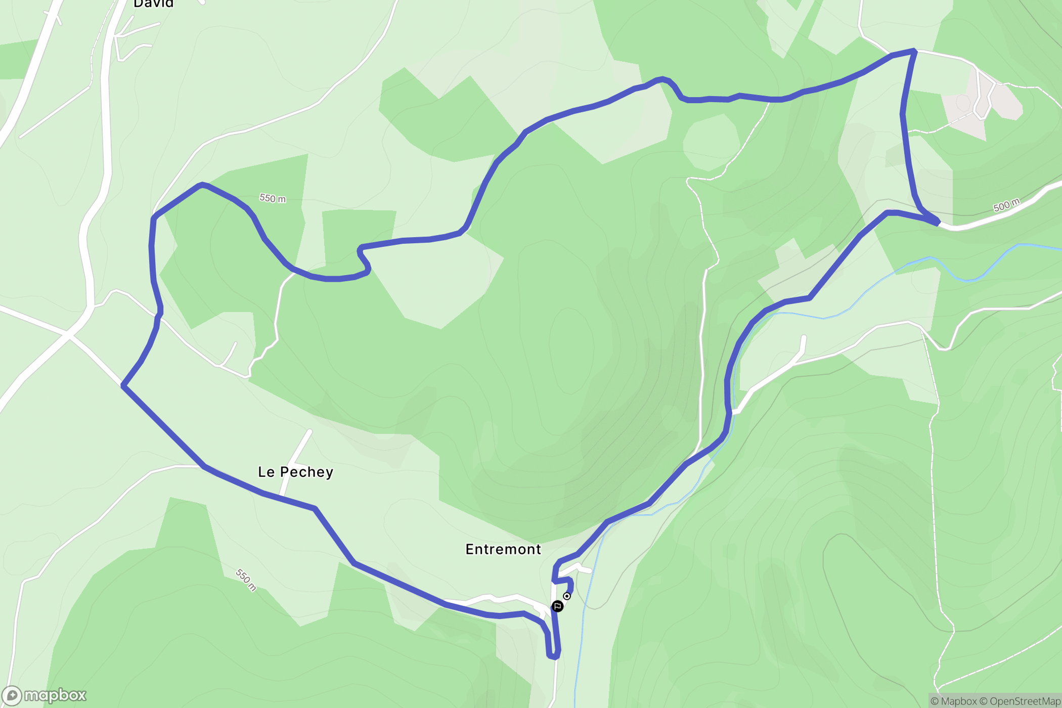 Saint-Laurent-Chabreuges : carte du parcours de randonnée - France